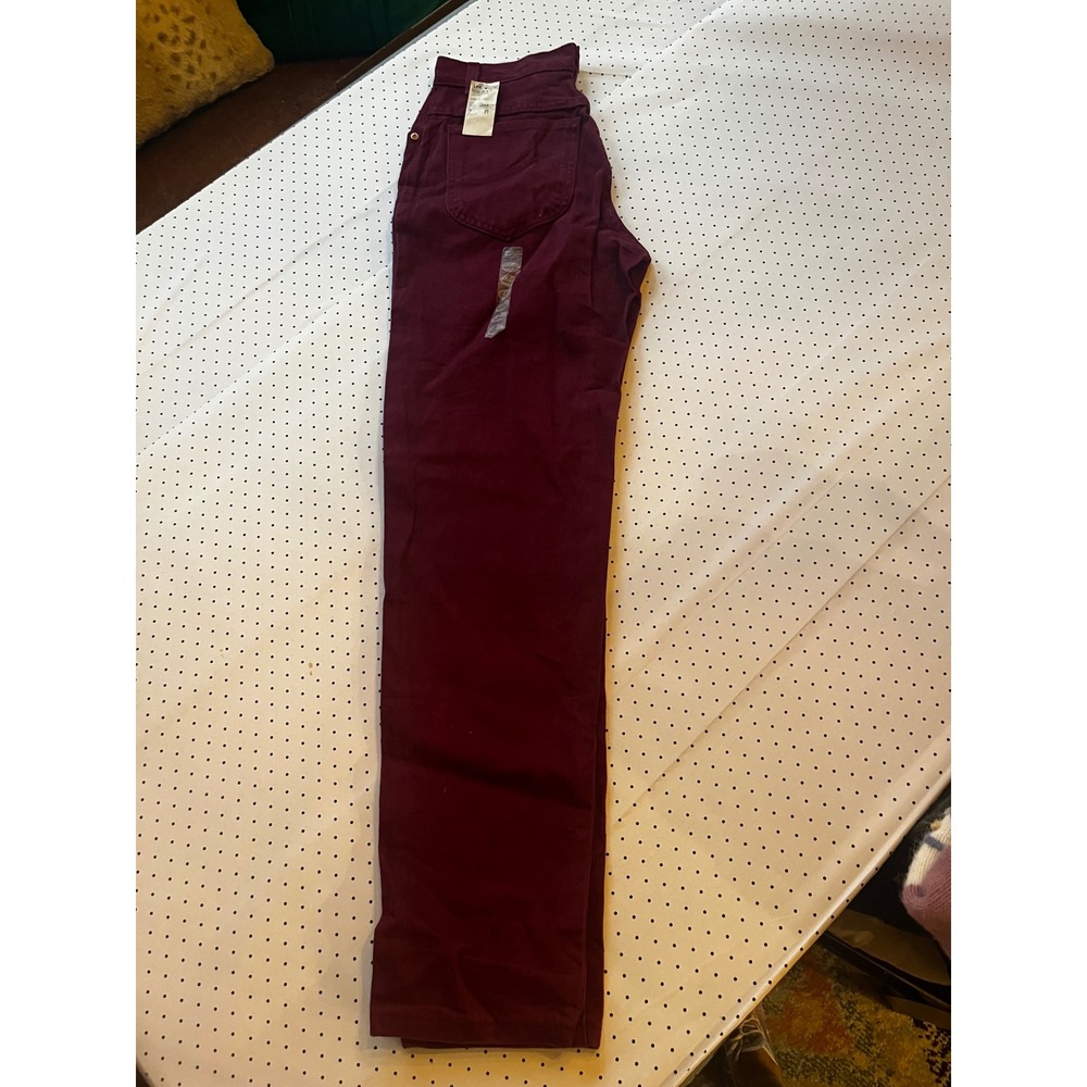 Vintage Lee USA Jeans Womens 2 24 Waist Port Wine Burgundy High Rise Tapered NWT - Picture 2 of 10